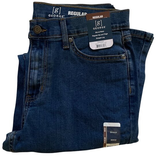 Men's Regular Jean, George,  Blue,  30X32,NWT - Picture 1 of 7